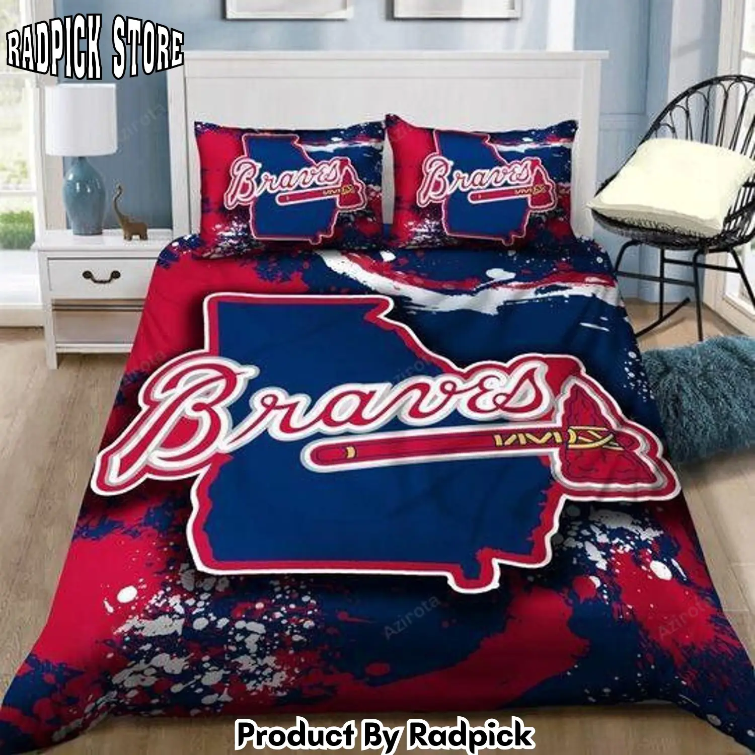 Radpick v6 atlanta braves bedding set ver 2 duvet cover pillow cases decor home rp327565